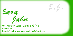 sara jahn business card